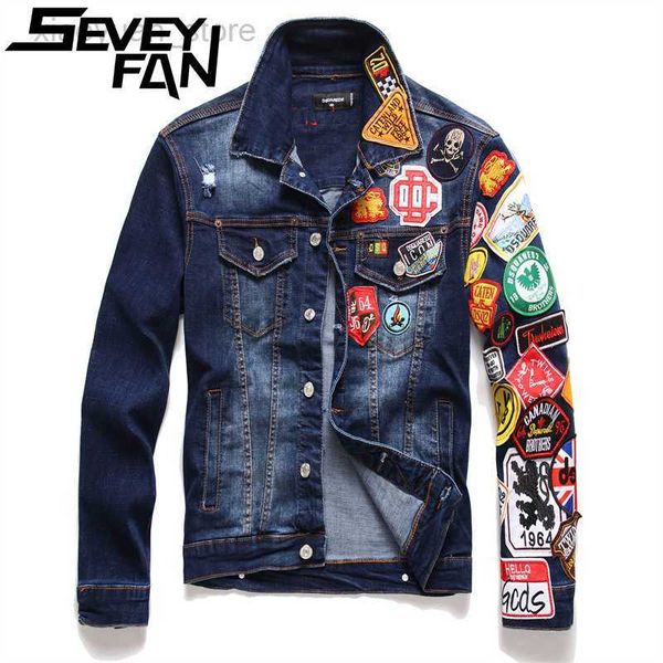 faux leather seveyfan jeans jacket hip hop embroidery luxury european design patchwork denim jackets party style men's clothing, Black
faux leather seveyfan jeans jacket hip hop embroidery luxury european design patchwork denim jackets party style men's clothing, Black