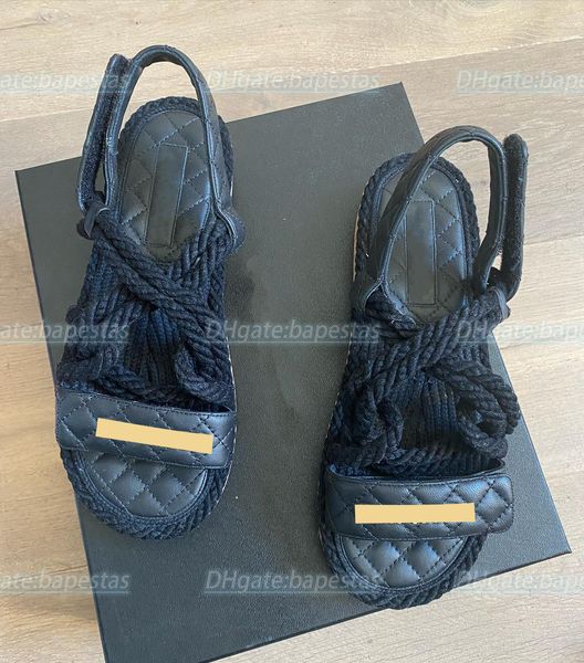 luxury women is shoes designer sandal rope woven metal letter slippers summer outdoor fashion leisure women confort flat slides, Black
luxury women is shoes designer sandal rope woven metal letter slippers summer outdoor fashion leisure women confort flat slides, Black