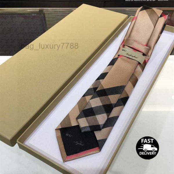 

With BOX Men Necktie Design Mens Ties Fashion Neck Tie Stripes Pattern Embroidery Luxurys Designers Business Cravate Neckwear 7RXE