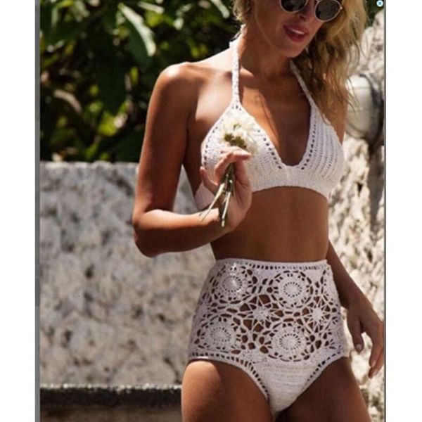 women's new summer high waist bikini swimsuit hollow out knitted beach underwear two piece, Black
women's new summer high waist bikini swimsuit hollow out knitted beach underwear two piece, Black