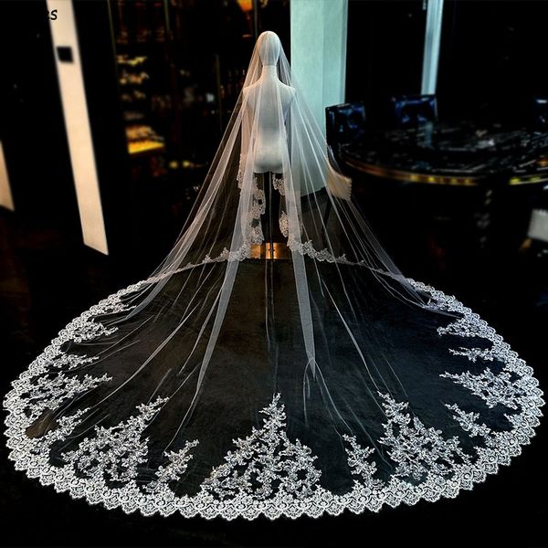 3.5m gorgeous long wedding bridal veil appliqued lace cover the face one layer women hair accessories for wedding party bride veil hair jewe, Black
3.5m gorgeous long wedding bridal veil appliqued lace cover the face one layer women hair accessories for wedding party bride veil hair jewe, Black