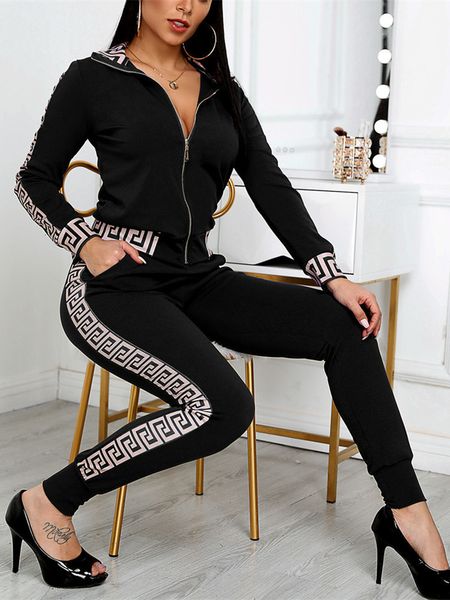 women's two piece pants tracksuits women elegant two-pieces suit sets female stylish greek fret print coat pant zip joggers y2k 230414, White
women's two piece pants tracksuits women elegant two-pieces suit sets female stylish greek fret print coat pant zip joggers y2k 230414, White