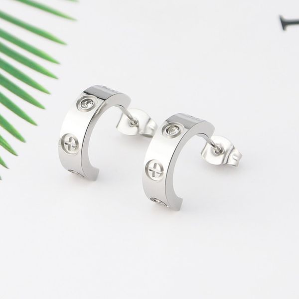 classic lady love earrings designer earrings titanium steel stud earring screw jewelry, Silver
classic lady love earrings designer earrings titanium steel stud earring screw jewelry, Silver