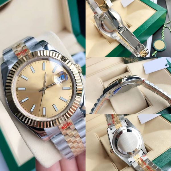 Designer men's watch with diamond automatic mechanical watch gold dial 41mm/36mm calendar 904 stainless steel strap waterproof sapphire Montre de Luxe gift watch 007, Silver
Designer men's watch with diamond automatic mechanical watch gold dial 41mm/36mm calendar 904 stainless steel strap waterproof sapphire Montre de Luxe gift watch 007, Silver