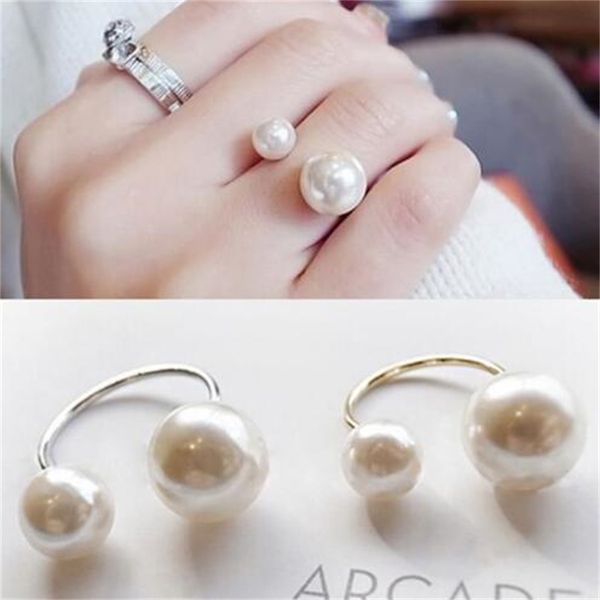 french size pearl opening band rings temperament versatile fashion ring joint ring tail ring with accessories ae677, Silver
french size pearl opening band rings temperament versatile fashion ring joint ring tail ring with accessories ae677, Silver