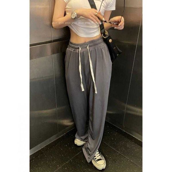 korean chic summer pant drooping slimming drawstring elastic waist split, Black;white
korean chic summer pant drooping slimming drawstring elastic waist split, Black;white