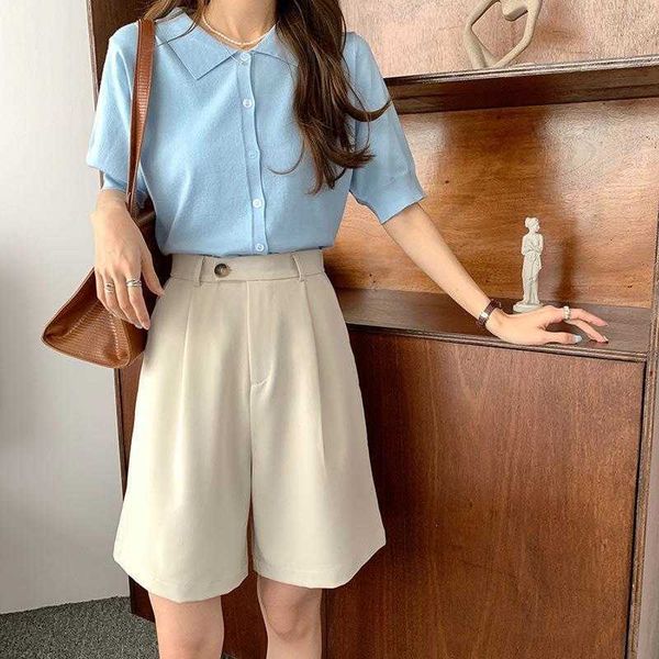 summer high waist suit wide leg pants womens hong kong style straight short loose, Black;white
summer high waist suit wide leg pants womens hong kong style straight short loose, Black;white