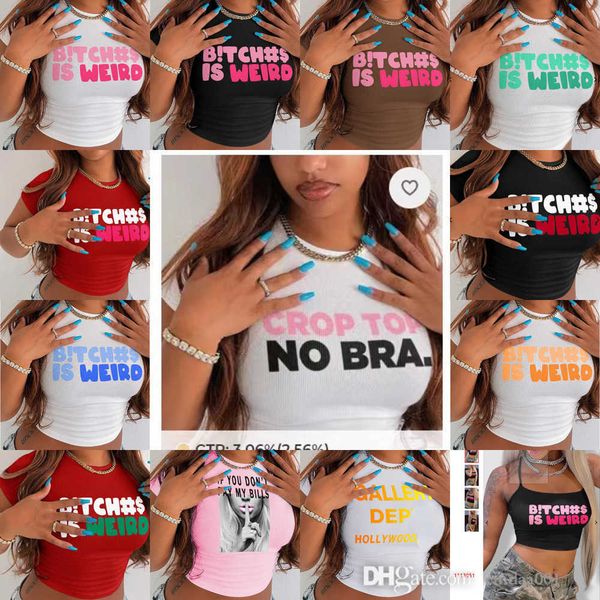 2023 summer womens t-shirt ribbed crop tank round neck short sleeve letter print t shirt fashion streetwear wome clothes xs-xl, White
2023 summer womens t-shirt ribbed crop tank round neck short sleeve letter print t shirt fashion streetwear wome clothes xs-xl, White