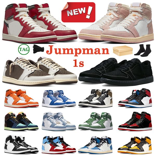 box with jumpman 1 retro 1s basketball shoes mens sneakers black phantom washed pink lucky green lost and found travis scotts bred patent wo
box with jumpman 1 retro 1s basketball shoes mens sneakers black phantom washed pink lucky green lost and found travis scotts bred patent wo