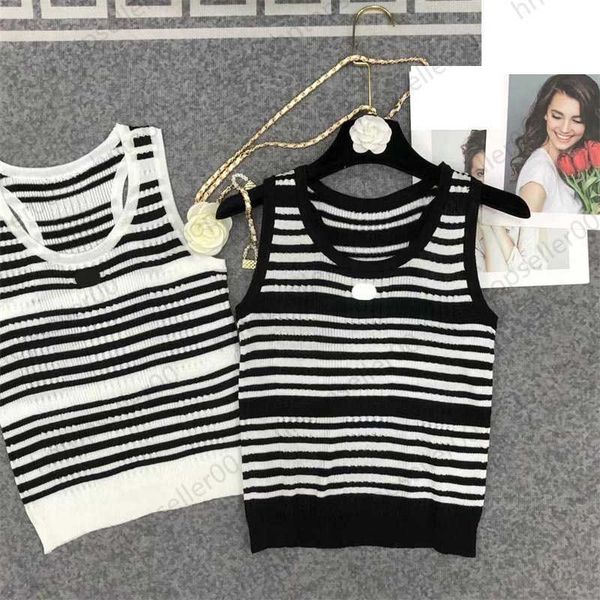womens knitted tanks designer clothes summer spring luxury fashion trend classic stripe elastic waistband round neck sleeveless tank top, White
womens knitted tanks designer clothes summer spring luxury fashion trend classic stripe elastic waistband round neck sleeveless tank top, White