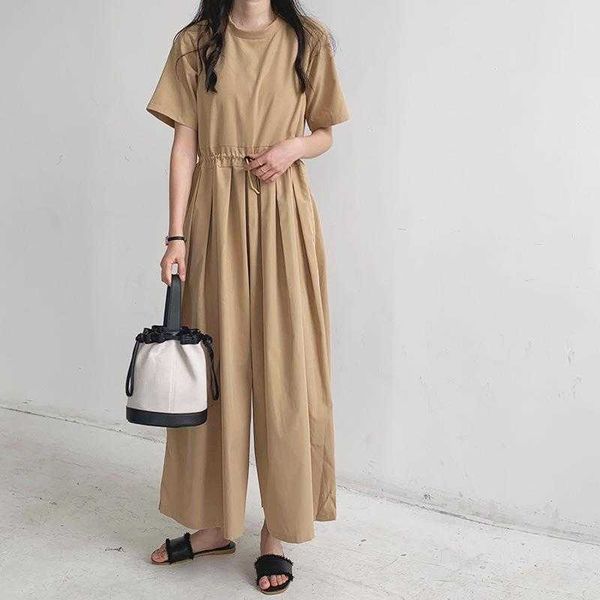 korean style loose womens shorts waist drawstring design round neck short sleeve, White;black
korean style loose womens shorts waist drawstring design round neck short sleeve, White;black