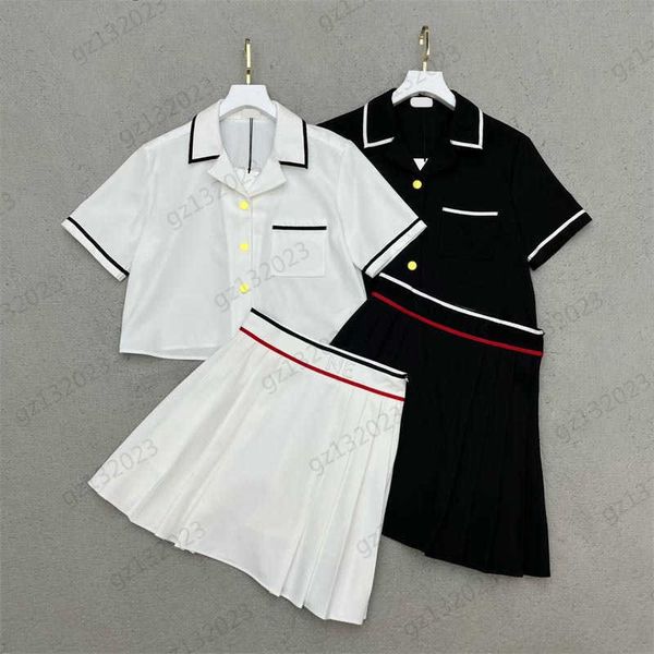 fashion two piece dress striped embellished pocket lapel short-sleeved shirt elastic ribbon design high waist pleated skirt two pieces set w, White
fashion two piece dress striped embellished pocket lapel short-sleeved shirt elastic ribbon design high waist pleated skirt two pieces set w, White