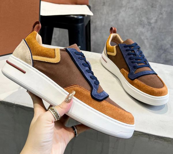 men running shoes piana loro runner sneaker designer sneakers breathable mesh textile suede leather luxury comfortable a3, Black
men running shoes piana loro runner sneaker designer sneakers breathable mesh textile suede leather luxury comfortable a3, Black