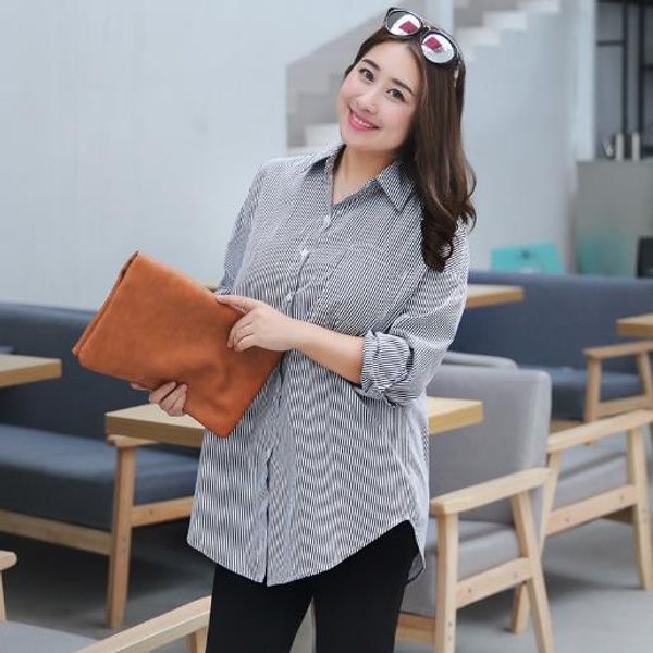 women's blouses shirts tunic women blouse plus size elegant women winter blouse vintage long-sleeved turn-down collar striped shirts, White
women's blouses shirts tunic women blouse plus size elegant women winter blouse vintage long-sleeved turn-down collar striped shirts, White