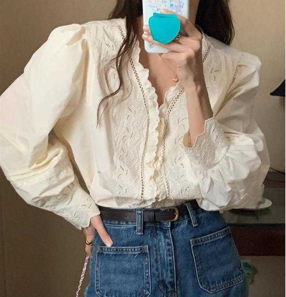 fall korean style sweaters french machine embroidery hollow out v neck single, White;black
fall korean style sweaters french machine embroidery hollow out v neck single, White;black