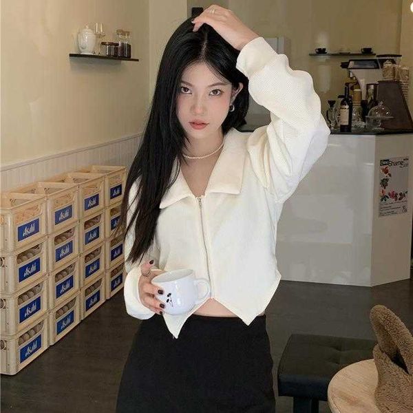 western style waffle polo shirts collar irregular long sleeve shirt fall slim fit, White
western style waffle polo shirts collar irregular long sleeve shirt fall slim fit, White
