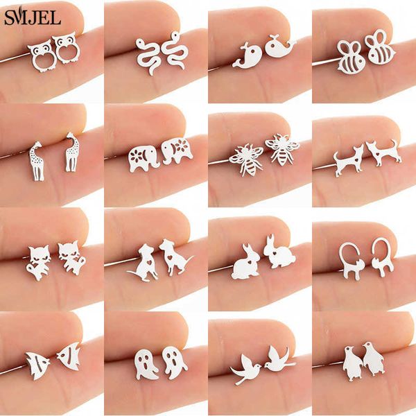 stud smjel multiple stainless steel animal stud earrings for women girls penguin rabbit whale snake cat earings jewelry dog accessory p23041, Golden;silver
stud smjel multiple stainless steel animal stud earrings for women girls penguin rabbit whale snake cat earings jewelry dog accessory p23041, Golden;silver