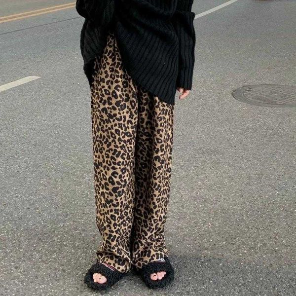 leopard print wide leg pants for women autumn retro fashion elastic waist loose, Black;white
leopard print wide leg pants for women autumn retro fashion elastic waist loose, Black;white