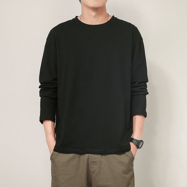 men's tshirts 2023 spring and summer mens cotton long sleeve oneck tshirts casual black grey male coats 230414, White;black
men's tshirts 2023 spring and summer mens cotton long sleeve oneck tshirts casual black grey male coats 230414, White;black