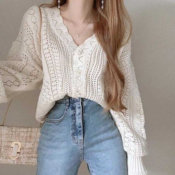 french hollow lace v neck sweaters long sleeve knitwear female autumn winter, White;black
french hollow lace v neck sweaters long sleeve knitwear female autumn winter, White;black