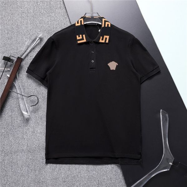 

202 3new Golf Polos for Men England Style With Letter Turndown Collar Short Sleeve Tops Prue Cotton Tshirts Workout Casual Outfit, White