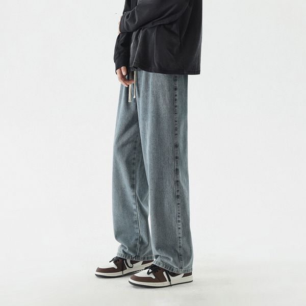 men's pants sycpman baggy stacked jeans mens pants streetwear denim skater wide leg distressed low rise elastic waist hip hop straight, Black
men's pants sycpman baggy stacked jeans mens pants streetwear denim skater wide leg distressed low rise elastic waist hip hop straight, Black
