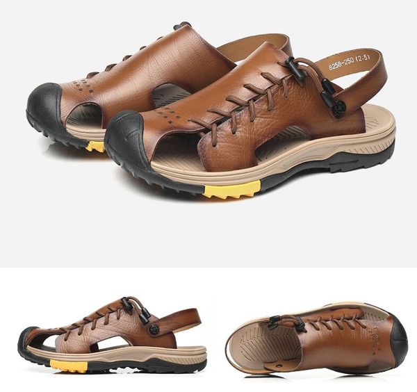 genuine leather men sandals male summer shoes outdoor casual sandals cowhide beach shoes two uses sandals slippers, Black
genuine leather men sandals male summer shoes outdoor casual sandals cowhide beach shoes two uses sandals slippers, Black