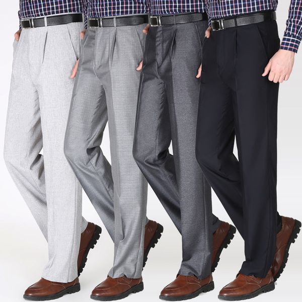 mens pants middleaged suits summer thin high waist trousers men single pleated business casual dress wash and wear 230414, Black
mens pants middleaged suits summer thin high waist trousers men single pleated business casual dress wash and wear 230414, Black