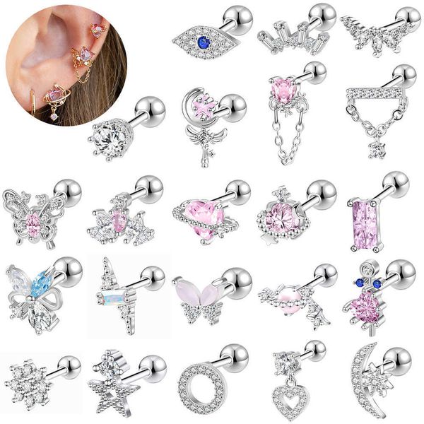 stud zs 18g 1pc cute heart studs earring pink crystal ear stud stainless steel helix earring girl sliver plated star moon ear jewelry p23041, Golden;silver
stud zs 18g 1pc cute heart studs earring pink crystal ear stud stainless steel helix earring girl sliver plated star moon ear jewelry p23041, Golden;silver