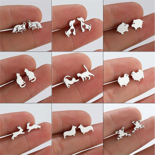 stud stainless steel animal earrings for girls kids koala cat meow dog pig frog bunny stud earring pendientes jewelry birthday gift p230411, Golden;silver
stud stainless steel animal earrings for girls kids koala cat meow dog pig frog bunny stud earring pendientes jewelry birthday gift p230411, Golden;silver