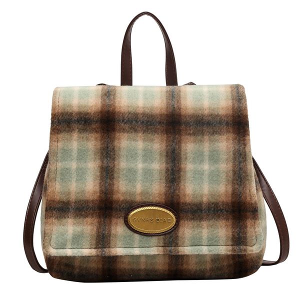 Outlet factory ladies shoulder bags 2 colors winter popular woolen leisure backpack street trend plaid handbag flip color matching leather crossbody bag 23618#, Red
Outlet factory ladies shoulder bags 2 colors winter popular woolen leisure backpack street trend plaid handbag flip color matching leather crossbody bag 23618#, Red
