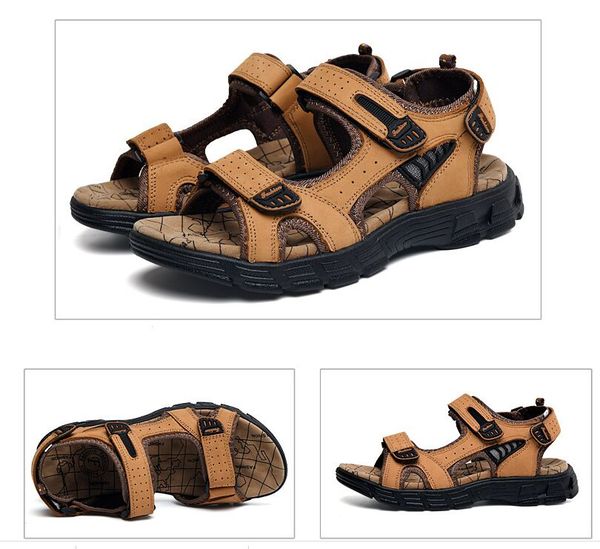 men sandals casual beach outdoor water shoes breathable trekking fashion hiking climbing genuine leather sandals 38-46, Black
men sandals casual beach outdoor water shoes breathable trekking fashion hiking climbing genuine leather sandals 38-46, Black