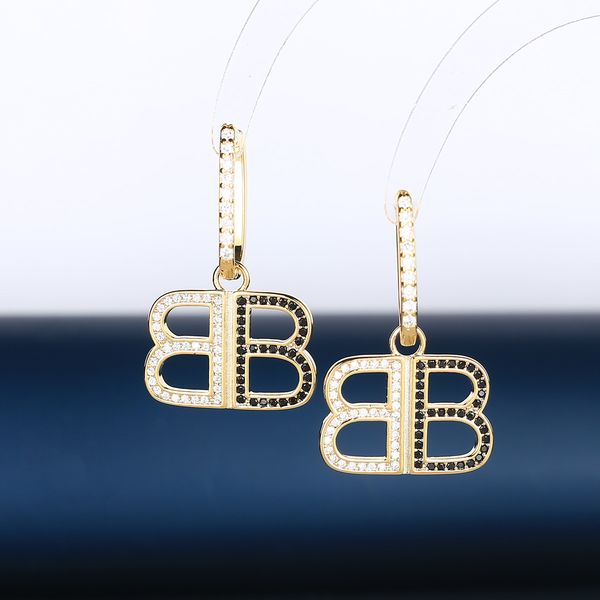 luxury design hoop earring stainless steel earrings bb letter jewelry with zircon, Golden;silver
luxury design hoop earring stainless steel earrings bb letter jewelry with zircon, Golden;silver
