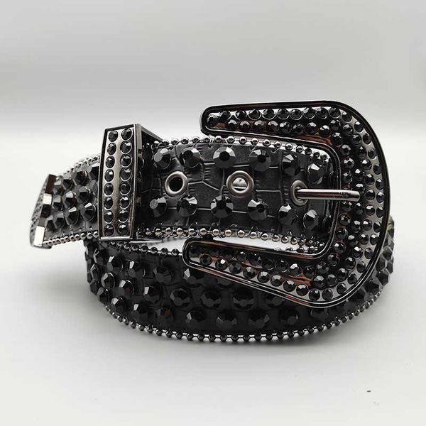 

1Womens Mens Diamond Belt Bb Designer Simon Western Rhinestones Belts Fashion Punk Hip Hop Rivet Ceinture