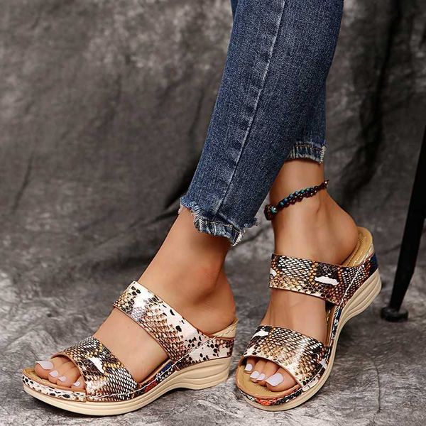 women's sandals open toe slipper outdoor wedges comfortable flip flop serpentine platform fish mouth orthopedic wedge sandals 0414, Black
women's sandals open toe slipper outdoor wedges comfortable flip flop serpentine platform fish mouth orthopedic wedge sandals 0414, Black