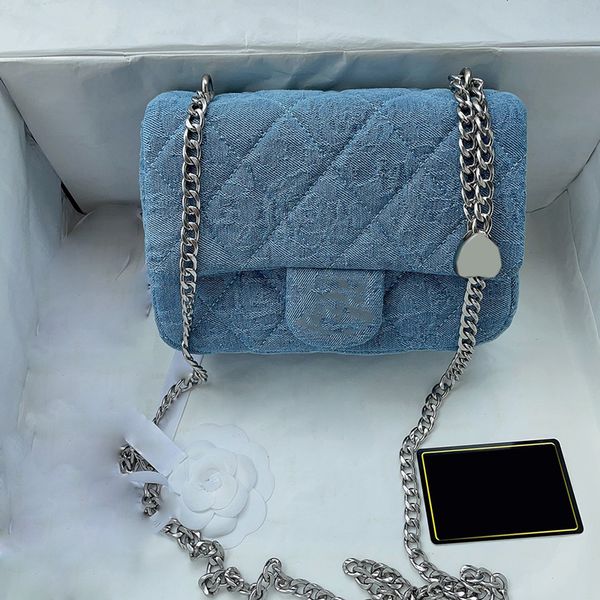 23p womens classic mini flap denim bag camellia embroidery quilted silver metal hardware chain with heart love crush bead designer purse cro
23p womens classic mini flap denim bag camellia embroidery quilted silver metal hardware chain with heart love crush bead designer purse cro