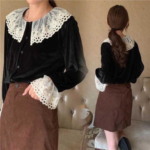 fall french retro womens blouses heavy duty lace stitching lapel bell sleeve, White
fall french retro womens blouses heavy duty lace stitching lapel bell sleeve, White