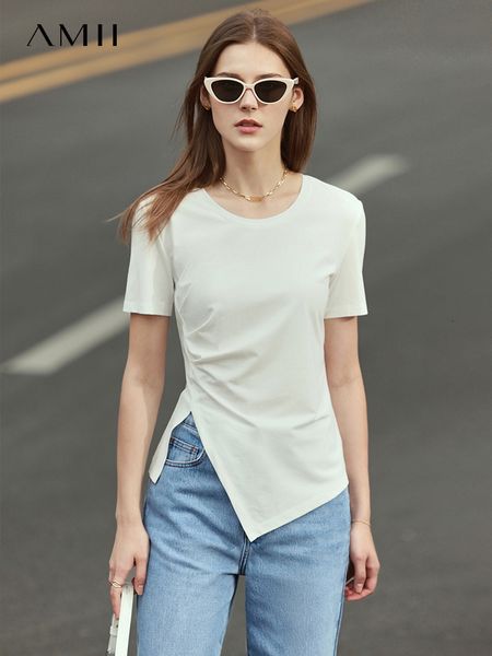 women's t-shirt amii minimalist spring summer tshirt for women oneck solid asymmetric tees short sleeve clothing female 12240144 2304, White
women's t-shirt amii minimalist spring summer tshirt for women oneck solid asymmetric tees short sleeve clothing female 12240144 2304, White