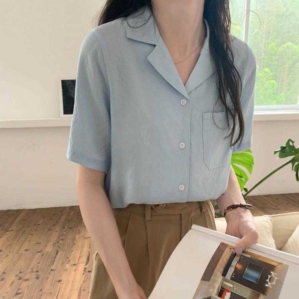 suit collar short sleeved shirt for women summer korean style floral loose casual, White
suit collar short sleeved shirt for women summer korean style floral loose casual, White