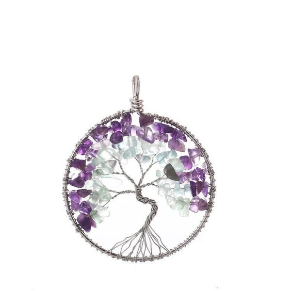 fashionable tree of life natural amethyst chip stone pendant jewelry copper round pendant for jewelry making, Silver
fashionable tree of life natural amethyst chip stone pendant jewelry copper round pendant for jewelry making, Silver