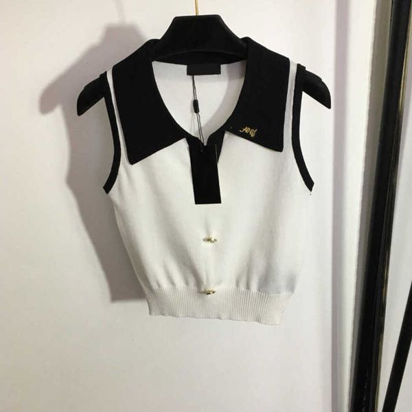 23ss womens designer clothing tank sling brand knitting t-shirt slim embroidered letter patchwork color lapel knitted vest women clothing a1, Black;white
23ss womens designer clothing tank sling brand knitting t-shirt slim embroidered letter patchwork color lapel knitted vest women clothing a1, Black;white