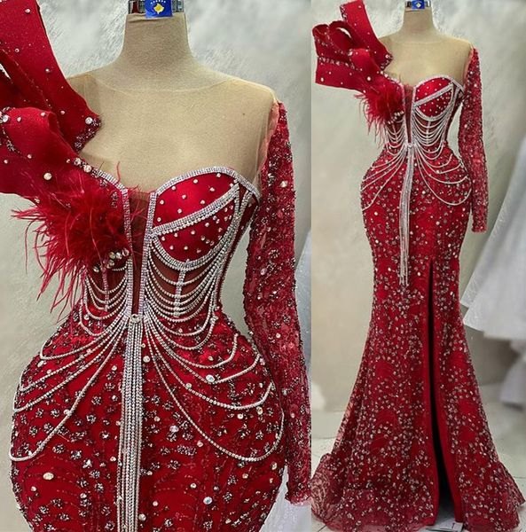 2023 april aso ebi red mermaid prom dress beaded crystals evening formal party second reception birthday engagement gowns dresses robe de so, Black
2023 april aso ebi red mermaid prom dress beaded crystals evening formal party second reception birthday engagement gowns dresses robe de so, Black