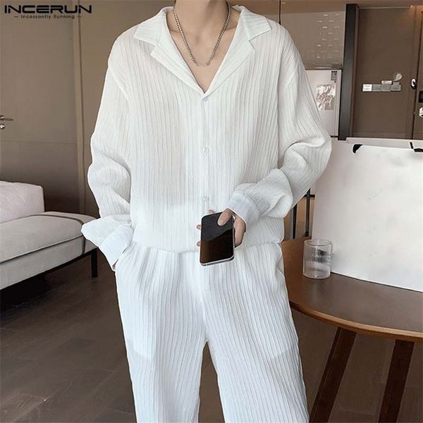 men's tracksuits incerun sets solid color fashion lapel long sleeve shirt pants 2pcs pleated 2023 loose streetwear casual suits s 5xl l, Gray
men's tracksuits incerun sets solid color fashion lapel long sleeve shirt pants 2pcs pleated 2023 loose streetwear casual suits s 5xl l, Gray