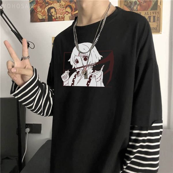 men's t-shirts japanese anime tokyo ghoul harajuku kawaii boys juzo suzuya manga t-shirt casual men women oversized summer stripe long, White;black
men's t-shirts japanese anime tokyo ghoul harajuku kawaii boys juzo suzuya manga t-shirt casual men women oversized summer stripe long, White;black