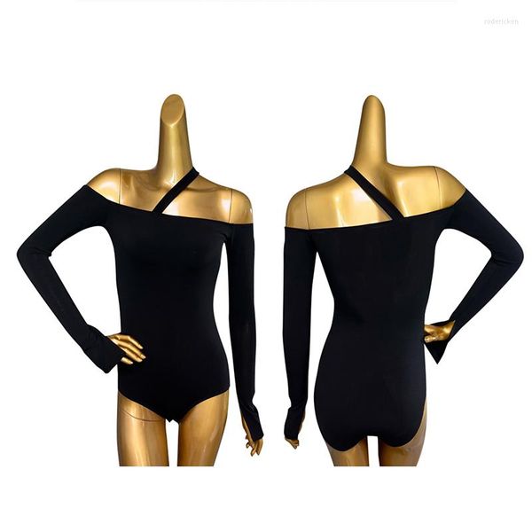 stage wear latin dance leotard off shoulder long sleeves black rumba samba ballroom practice clothing dnv17283, Black;red
stage wear latin dance leotard off shoulder long sleeves black rumba samba ballroom practice clothing dnv17283, Black;red
