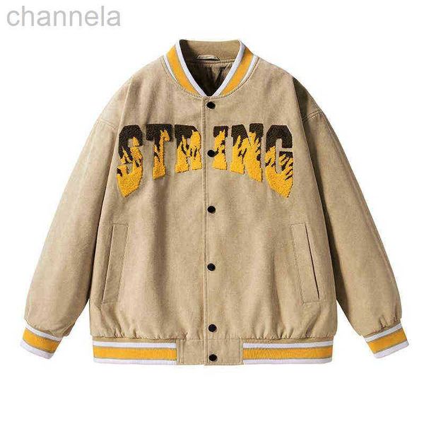 men's jackets retro style of locomotives letter embroidery suede coat hip hop harajuku versatile casual oversize couple baseball jacket, Black;brown
men's jackets retro style of locomotives letter embroidery suede coat hip hop harajuku versatile casual oversize couple baseball jacket, Black;brown