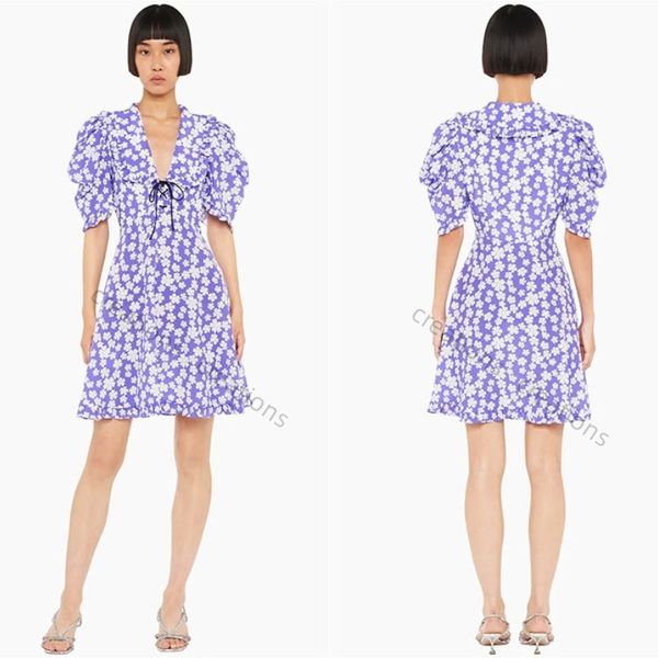 women's dress designer luxury dress 2023 summer french fashion floral print bubble sleeve slim beach dress, Black;gray
women's dress designer luxury dress 2023 summer french fashion floral print bubble sleeve slim beach dress, Black;gray