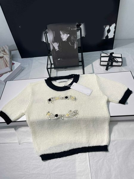 23ss womens knits womens designer clothing pure handmade heavy industry different elements beaded short sleeves short sleeved knitted womens, White
23ss womens knits womens designer clothing pure handmade heavy industry different elements beaded short sleeves short sleeved knitted womens, White