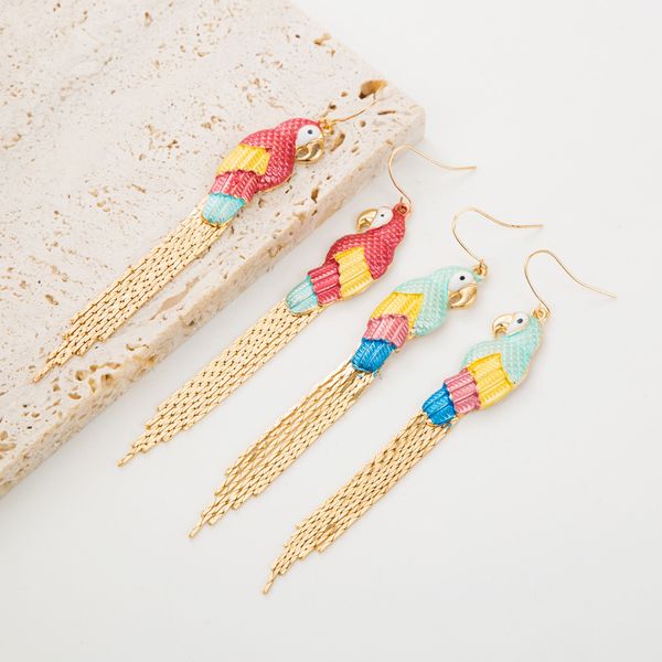 s3581 fashion jewelry enamel parrot dangle earrings for women tail longtassels earrings, Silver
s3581 fashion jewelry enamel parrot dangle earrings for women tail longtassels earrings, Silver