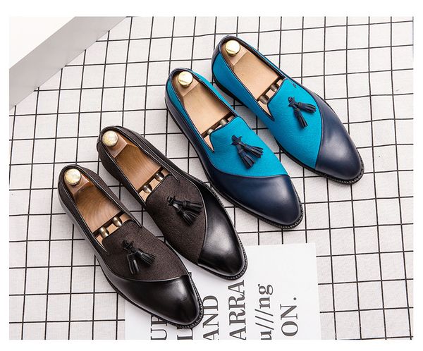 men's crocodile shoes classic luxury formal dress shoes men oxford leather shoes fashion pointed wedding shoes, Black